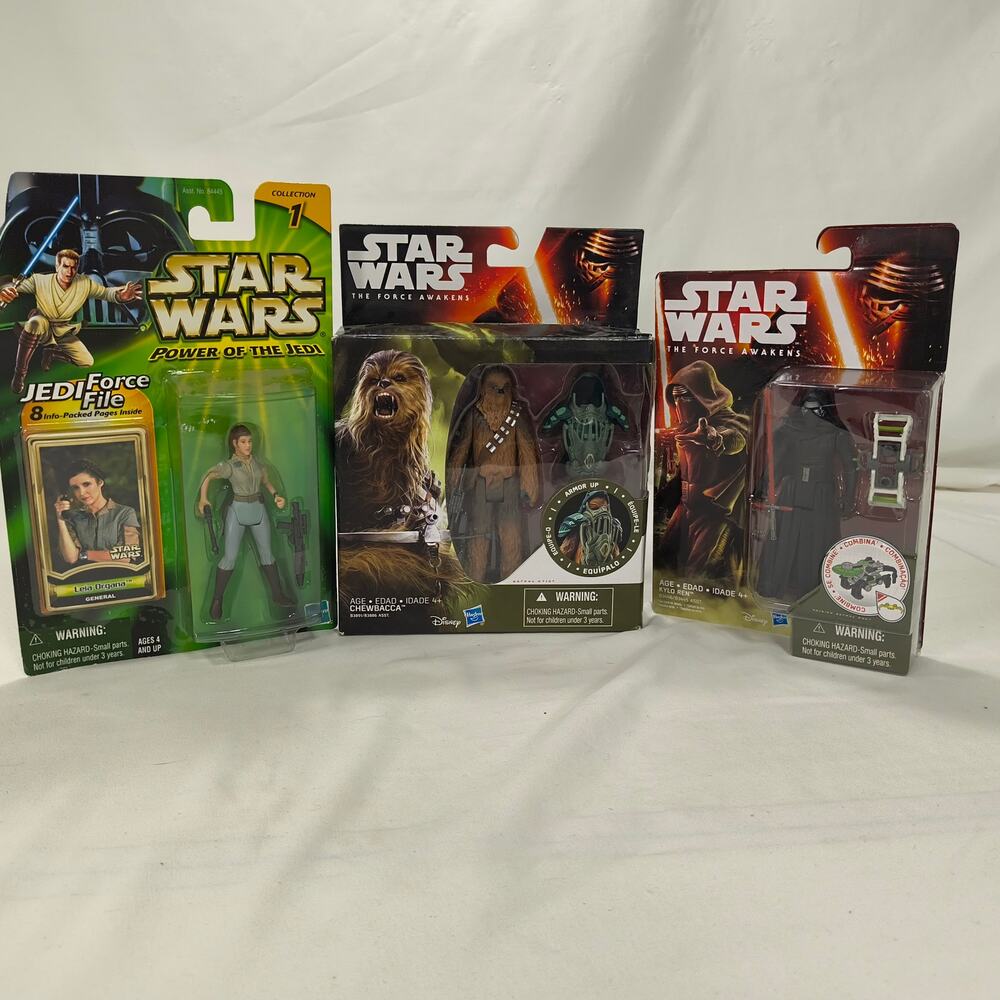 Star Wars Power of the Jedi The Force Awakens Leia Chewbacca Kylo Ren Figure New